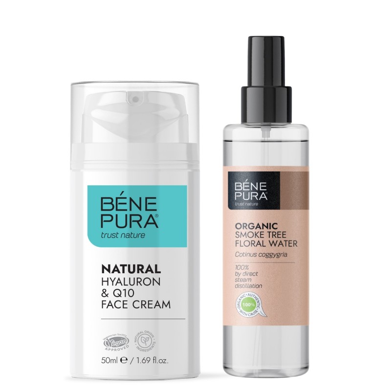 Bio Smoke Tree Floral water and Natural face cream with Hyaluronic acid and Coenzyme Q10 - GMC