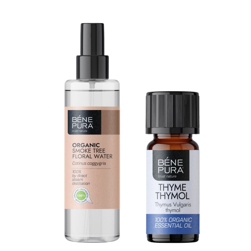 Bio Smoke Tree Floral water and Bio Thyme Thymol Essential oil - Product Comparison