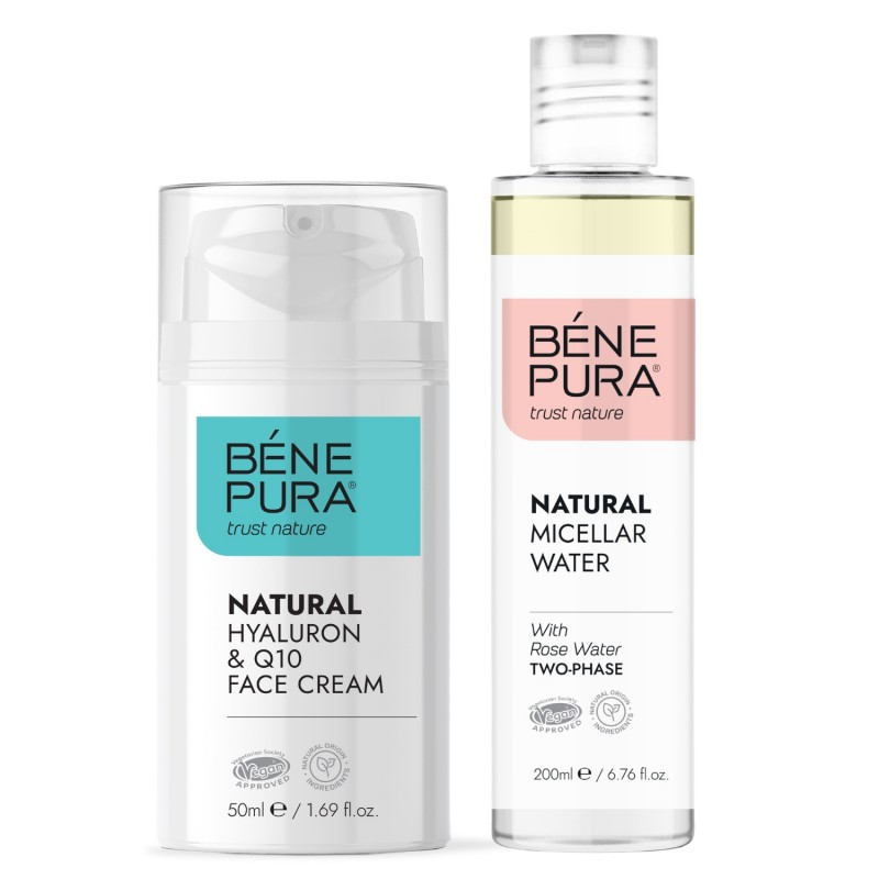 Natural micellar water and Natural face cream with Hyaluronic acid and Coenzyme Q10 - GMC