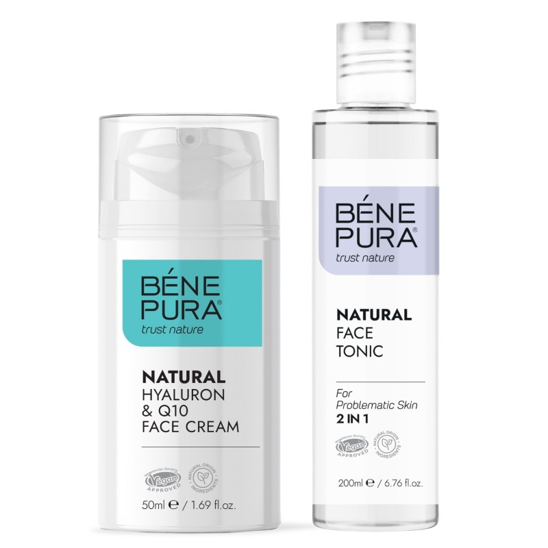 Natural face tonic 2 in 1 and Natural face cream with Hyaluronic acid and Coenzyme Q10 - Product Comparison
