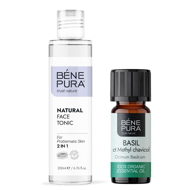Natural face tonic 2 in 1 and Bio Basil Essential oil - GMC