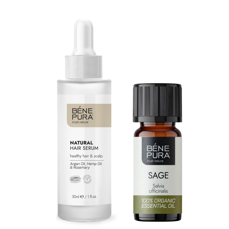 Natural hair serum and Bio Sage Essential oil - Product Comparison
