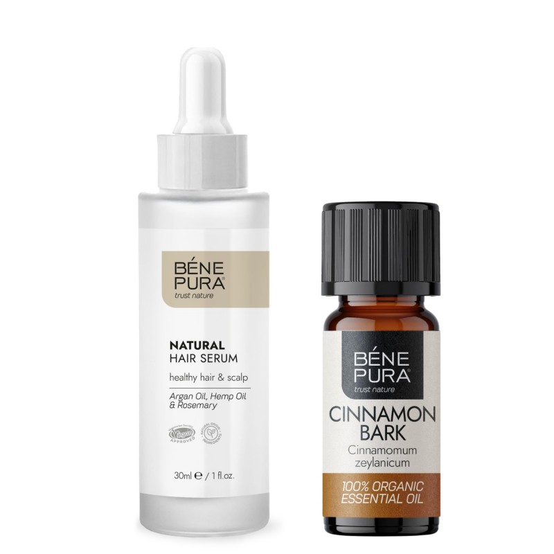 Natural hair serum and Bio Cinnamon Essential oil - Product Comparison