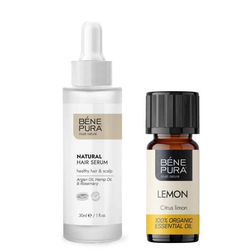 Natural hair serum and Bio Lemon Essential oil - Product Comparison