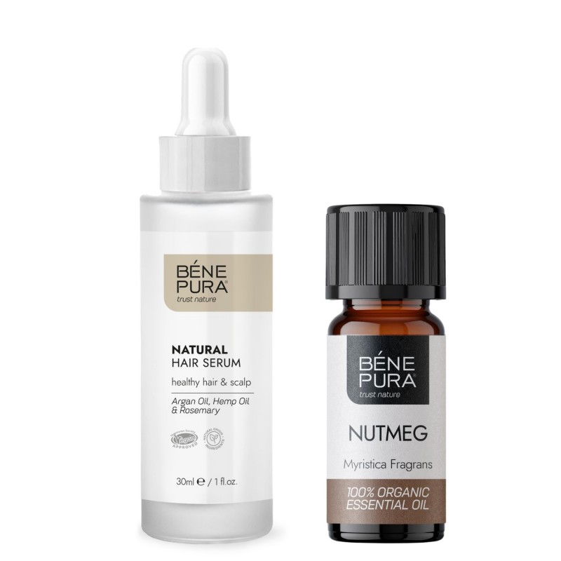 Natural hair serum and Bio Nutmeg Essential oil - Product Comparison