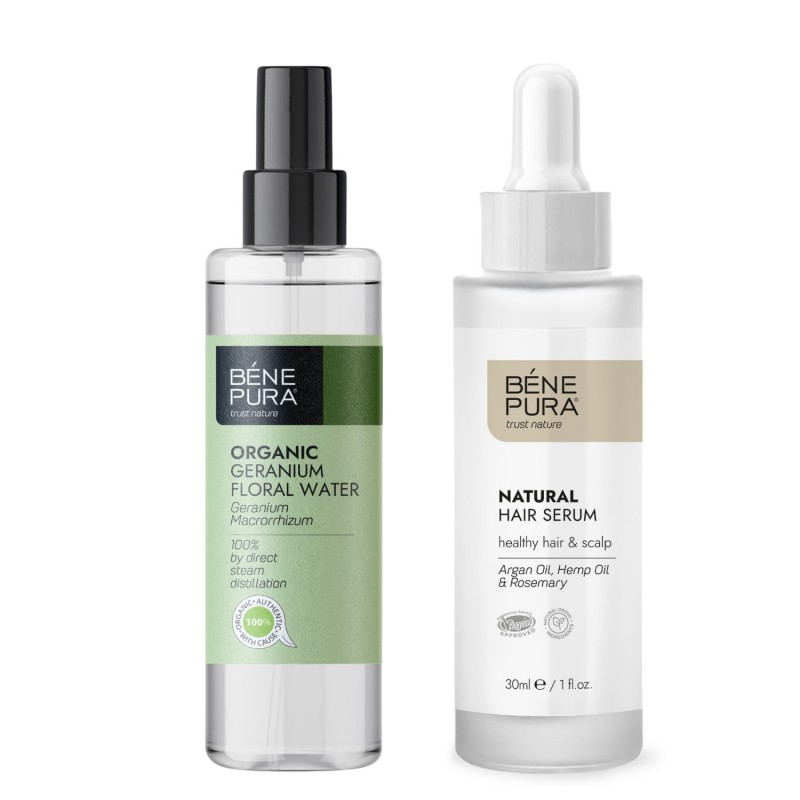 Natural hair serum and Bio Geranium Floral water - Product Comparison