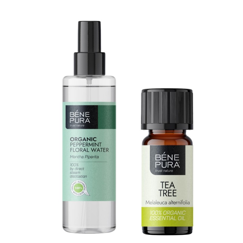Bio Mint Floral water and Bio Tea Tree Essential oil