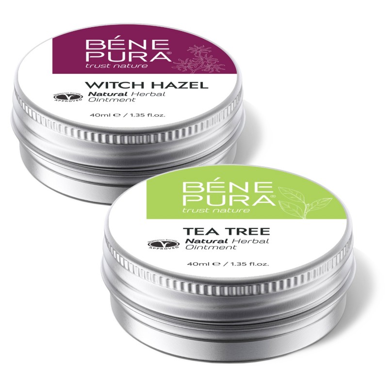 Ointment for Hemorrhoids with Witch hazel and Ointment for Itching and Rashes with Tea tree - GMC
