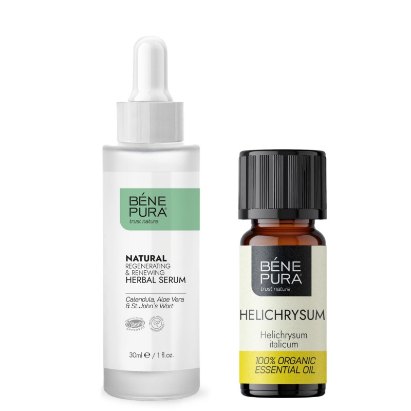 Natural face serum with Aloe vera and Bio Helichrysum Essential oil - GMC