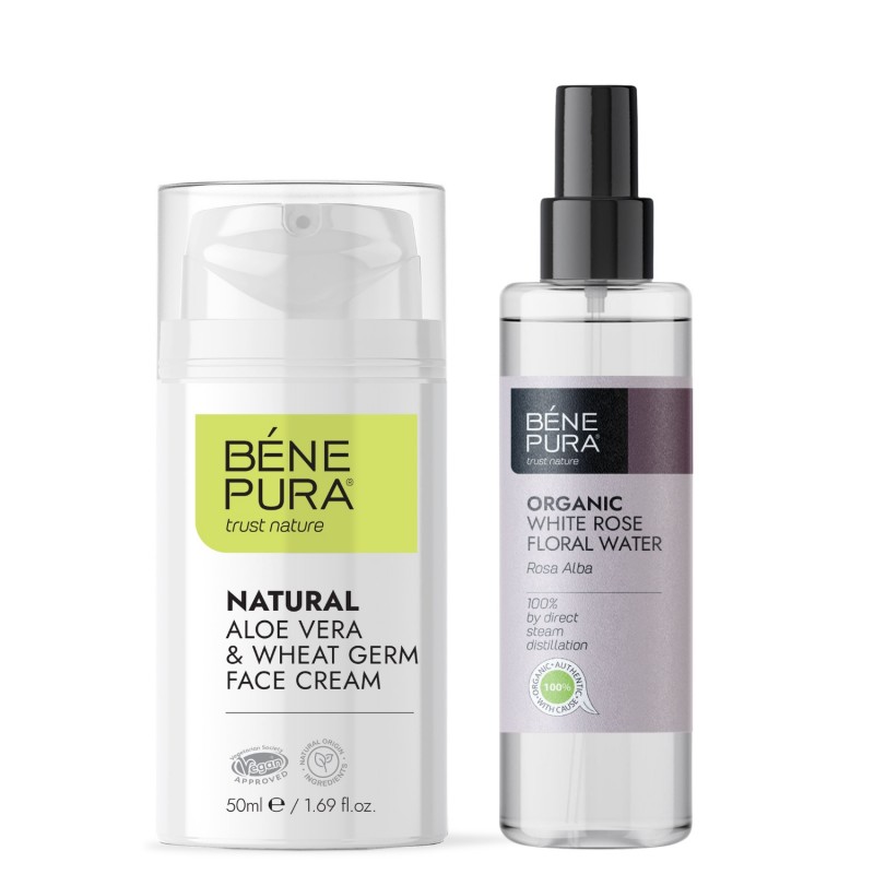 Natural Aloe vera face cream and Bio Rosa Alba Floral water - GMC