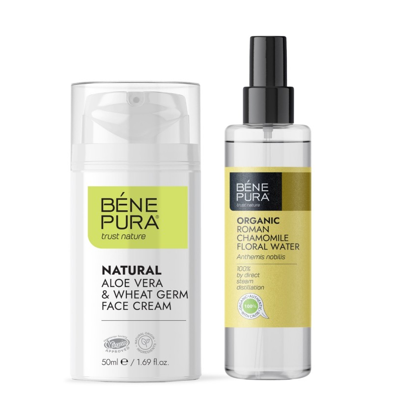 Natural Aloe vera face cream and Bio Roman Chamomile Floral water - GMC