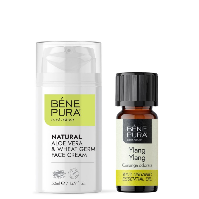 Natural Aloe vera face cream and Bio Ylang-ylang Essential oil - GMC