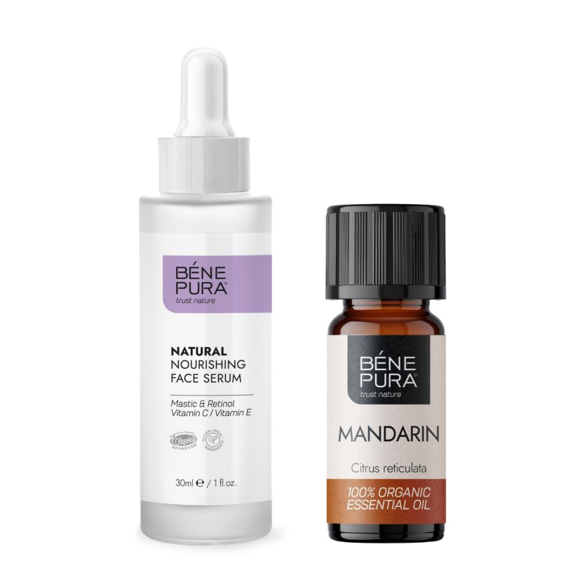 Natural face serum with Retinol and Bio Red Mandarin Essential oil