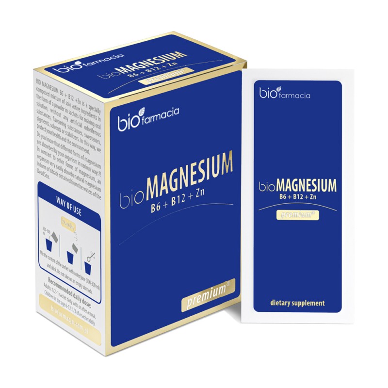 Bio Magnesium + B6, B12, Zn - 20 sachets - Supplements