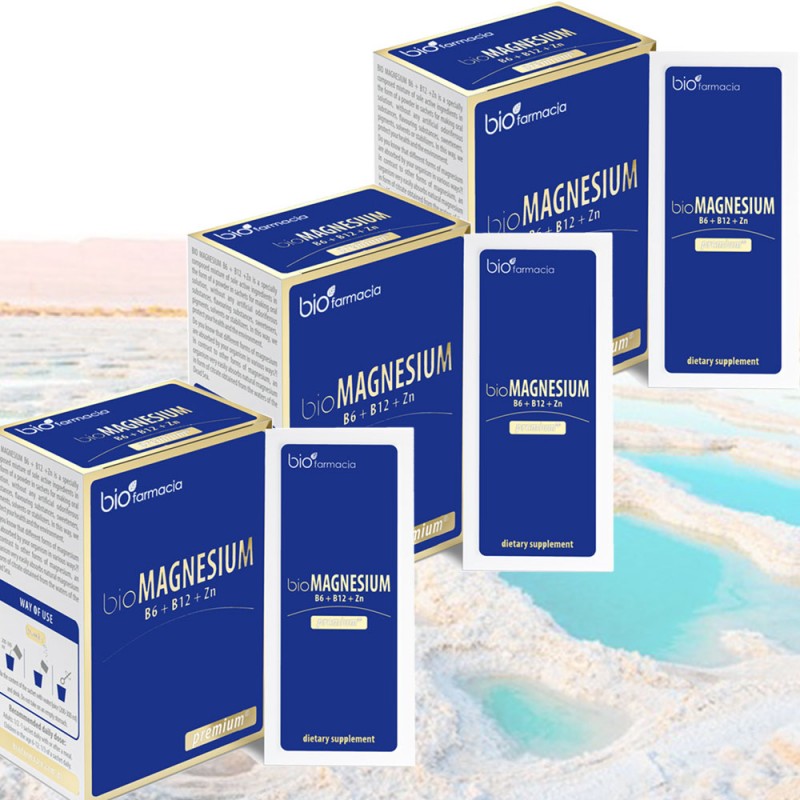 Bio Magnesium + B6, B12, Zn - 3x20 sachets - Supplements