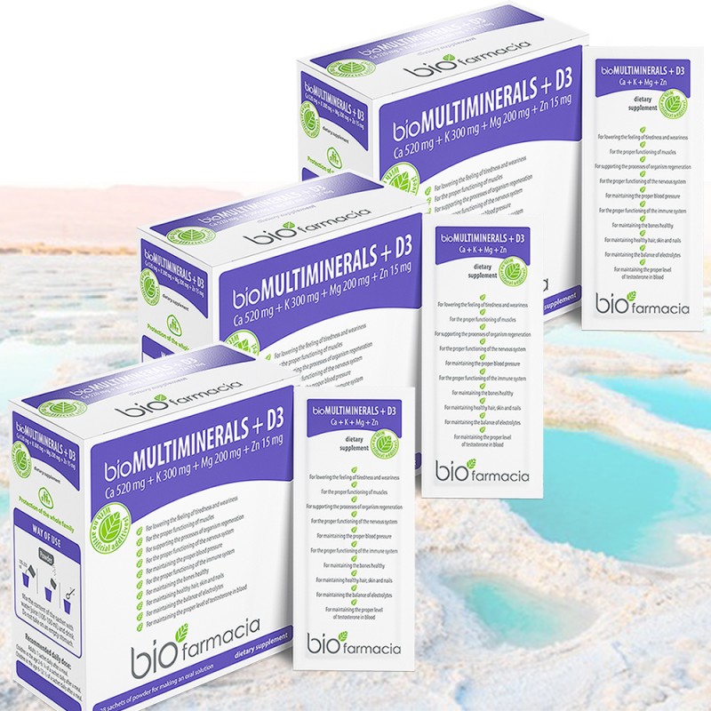 Bio Multiminerals + Vitamin D3, Zn - 3x28 sachets - Supplements