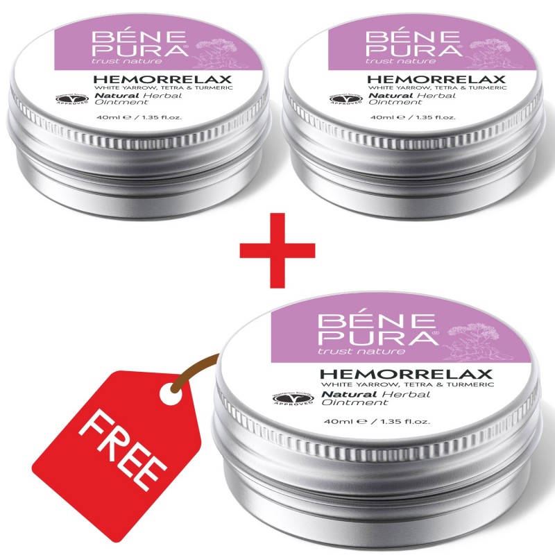 3x Hemorrelax ointment for Hemorrhoids with White yarrow, Tetra and Turmeric - 40ml - Product Comparison